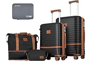 2-Piece Expandable Suitcase Set with Spinner Wheels and Hard Shell