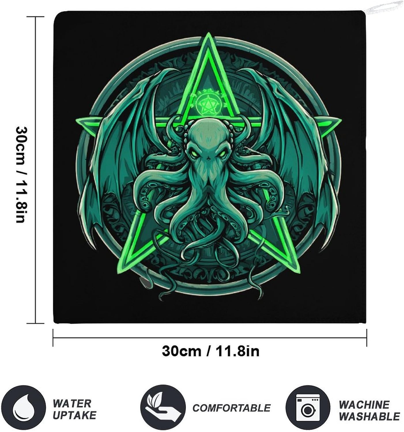Magic Cthulhues Sea Monster Microfiber Hand Towels for Bathroom Soft Absorbent Bath Kitchen Towel with Hanging Loop 4PCS