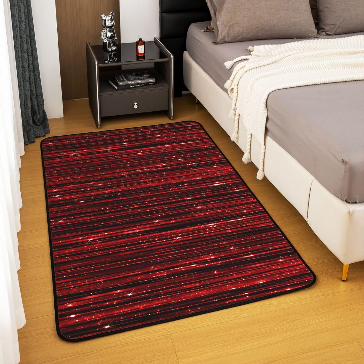 Loussiesd Czerwony dywan w paski ombre 150 x 200 cm