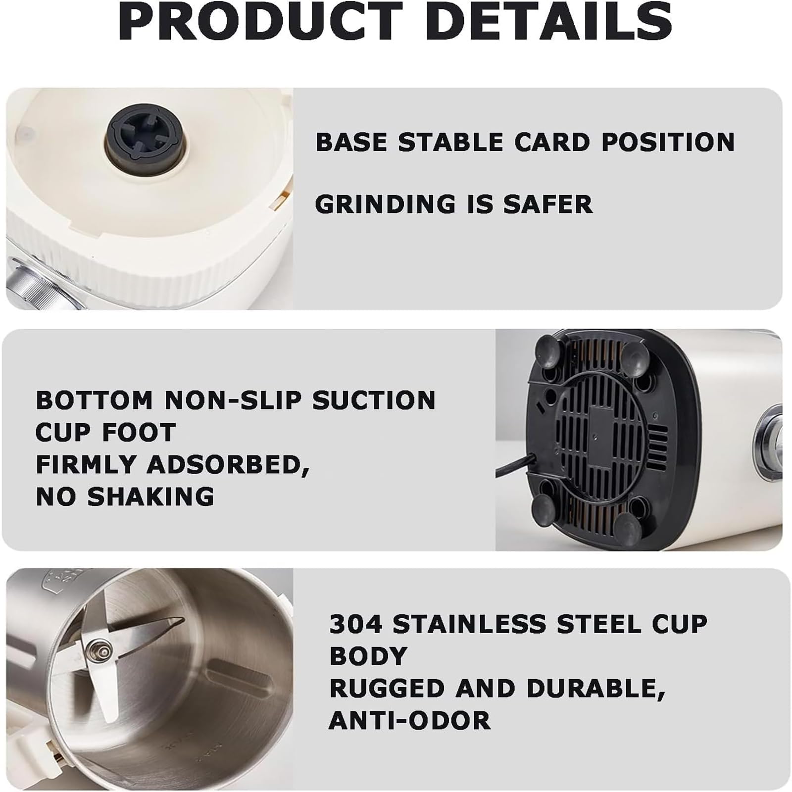 Macinino elettrico da 500 W, 800 g, in acciaio inox, con regolazione a 4 livelli, per caffè, spezie, grano, pepe, macinatura a secco/bagnato, coperchio rimovibile