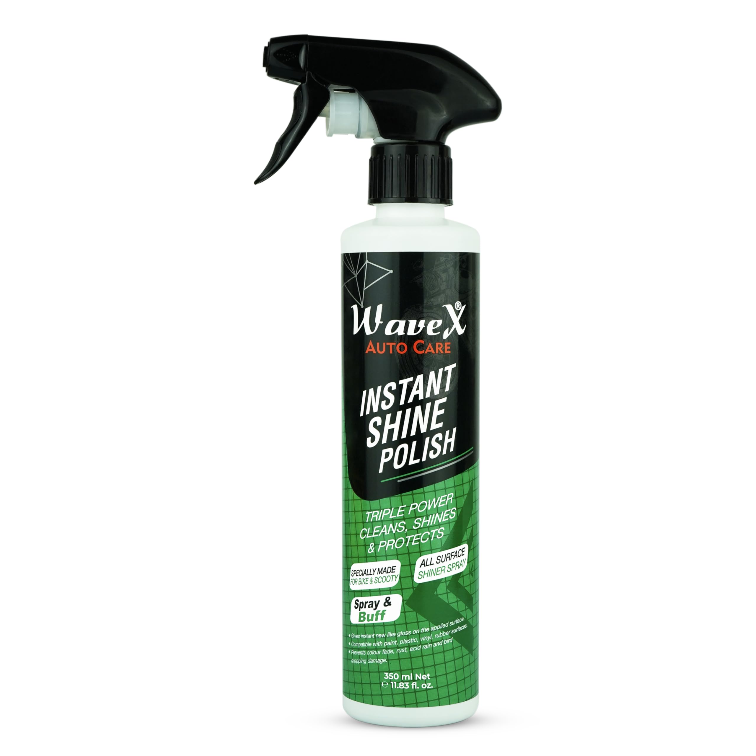 Wavex Instant Shine Bike Polish 350ml | All in One Bike Polish for Restoring Showroom Look of Bikes & Scooters