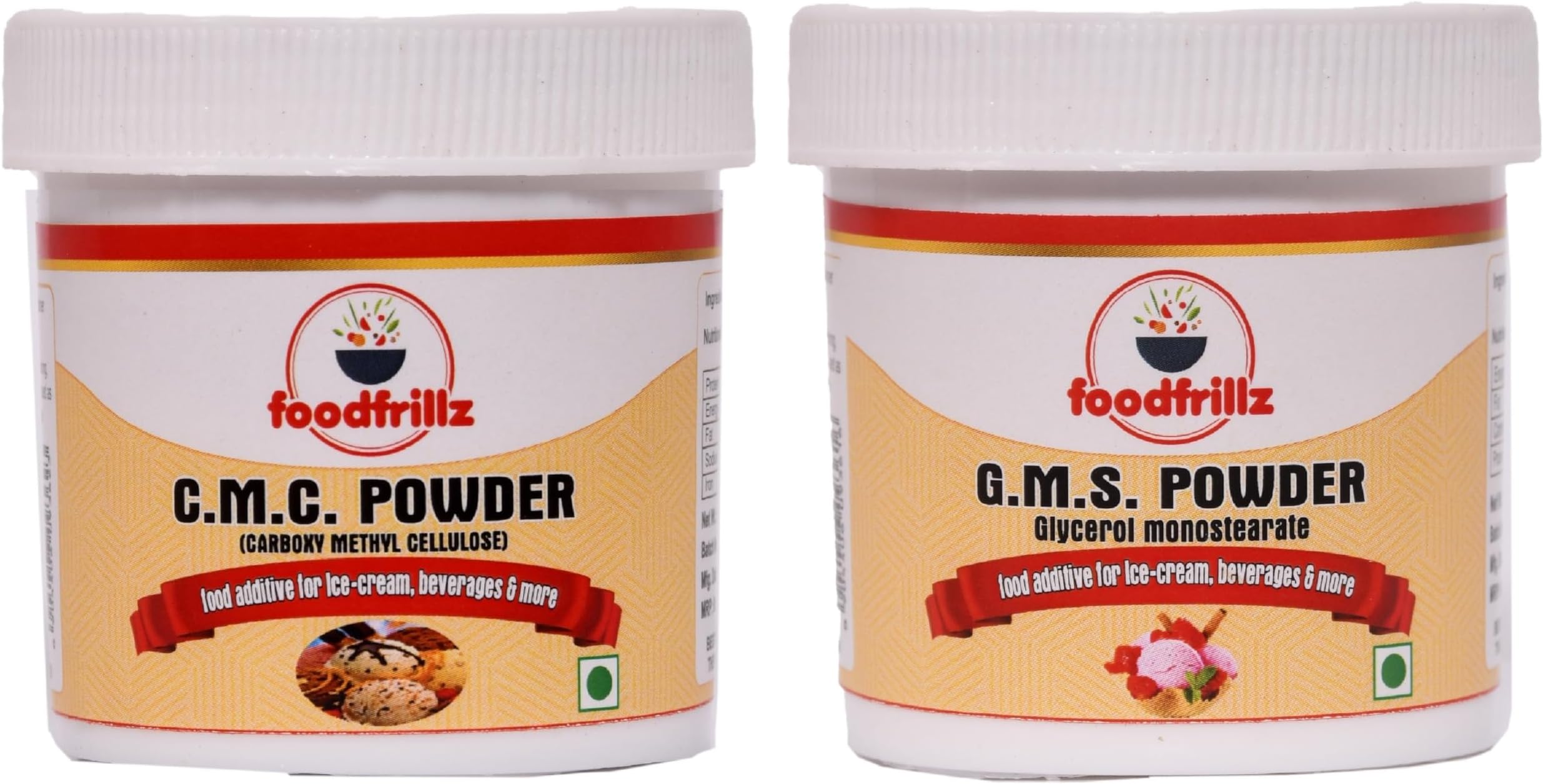 foodfrillz GMS & CMC Powder (40 g x 2) for Ice Cream | Food Grade, Pack of 2