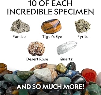 National Geographic Kids Rock Collection – 1.25 lb. Assorted Rocks, Minerals & Gemstones Plus 50 Cool Rocks & Minerals to Share, STEM Earth Science Kit for The Classroom, Homeschool & More