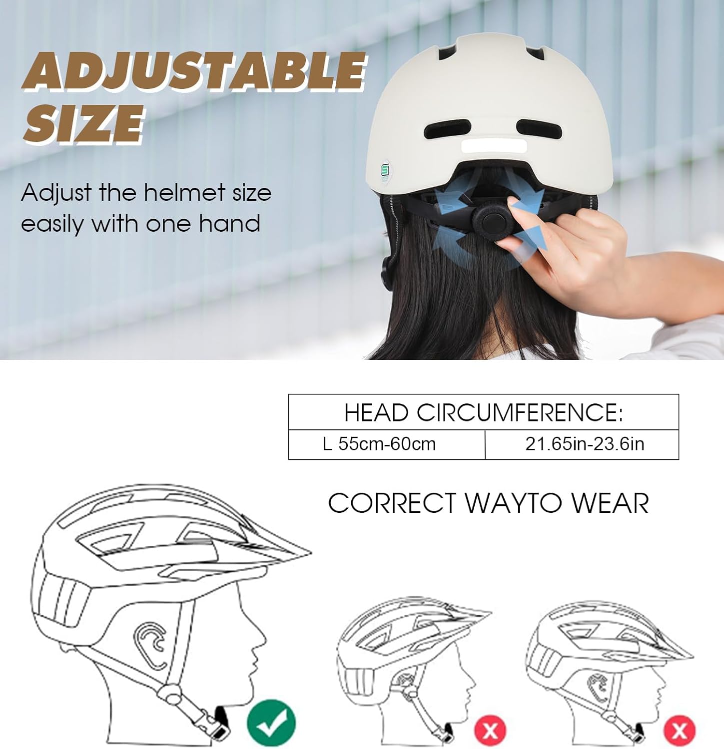 Shinmax Adult Bike Helmet for Men & Women - Lightweight Adjustable Baseball Cap Style Cycling Helmet with Reflective Strip, Perfect for Urban Commuter & Road Biking - Image 6