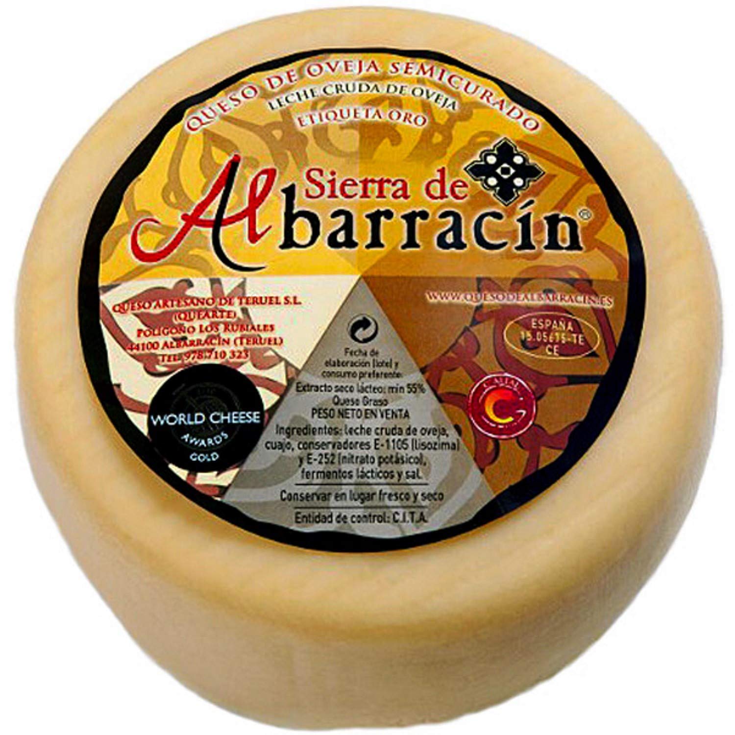 Formaggio ovino semi stagionato "Etichetta d'oro" ca. 2,9 kg - Sierra de Albarracin