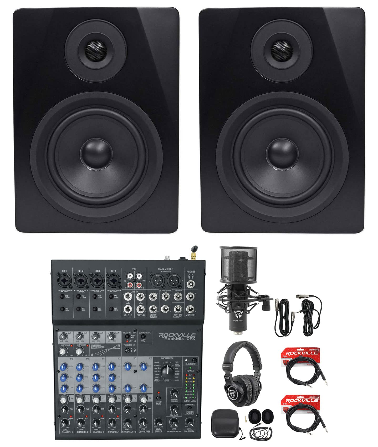 Amazon.com: Rockville Home Recording Studio Kit w/Monitors+Mixer