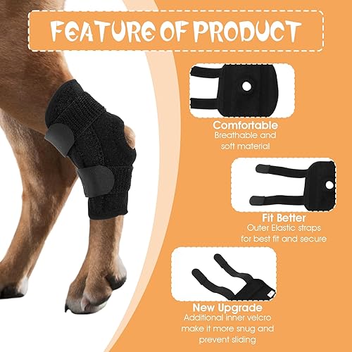 Miniatura 5 de Manga negra para patas de perro, par de soportes delanteros para piernas que protegen las heridas para dejar de lamer, soportes para perros para