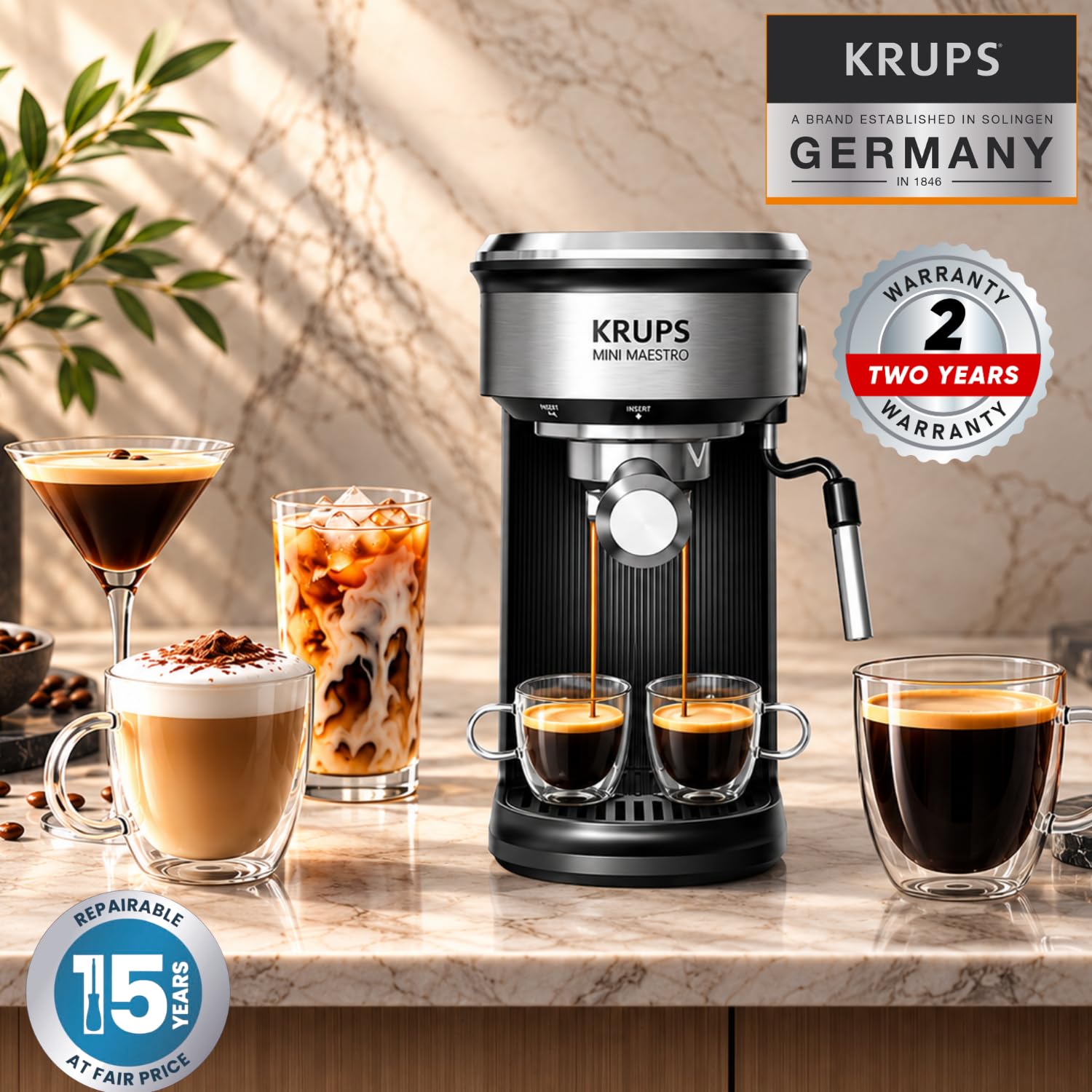 KRUPS Mini Maestro Espresso Machine - Make Espresso & Latte -2