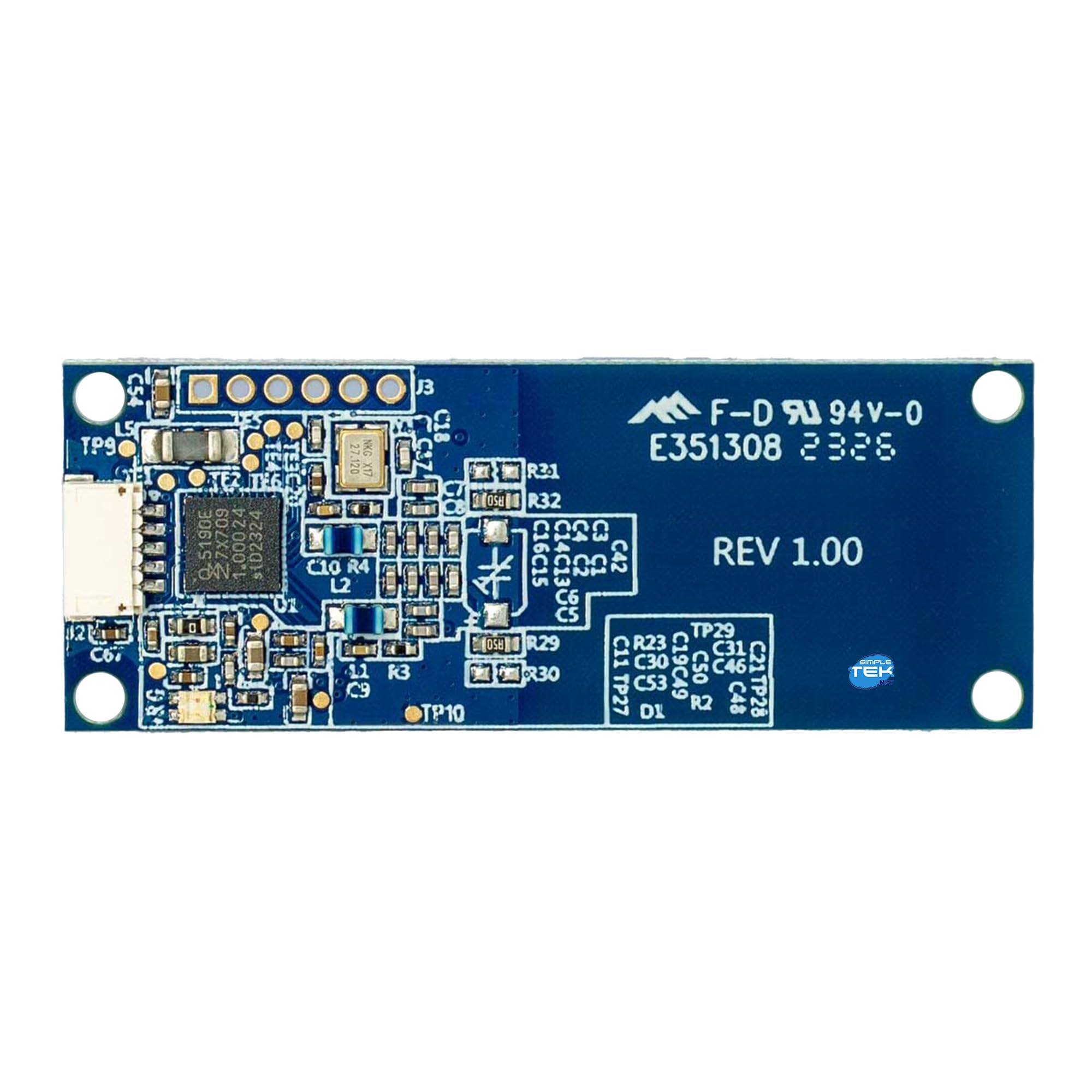 SIMPLETEK – Modulo Lettore Smart Card NFC Usb Contactless Cablato Embedded | ISO 14443 Tipo A/B, ISO 15693, ISO 18092 NFC, Radiofrequenza, FeliCa, LED Bicolore, R/W, CCID, PC/SC, UBS 2.0, JST SH