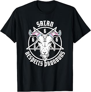 Satan Respects Pronouns Transgender Pentagram Trans Flag T-Shirt