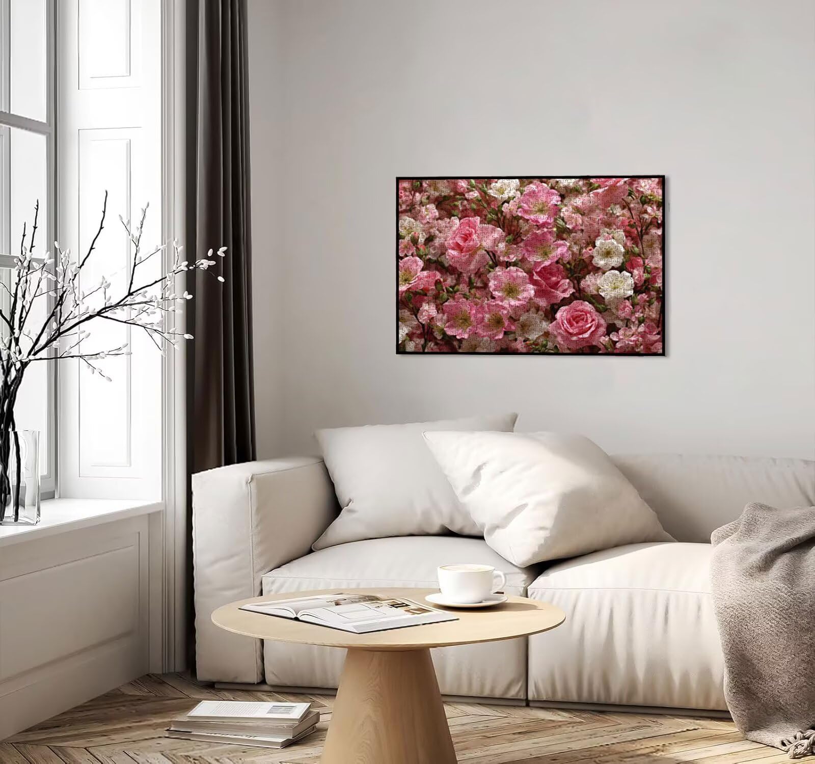 R2KH201 puzzle dla dorosłych, 5000 elementów, różowe kwiaty, wyzwanie dla rodziny, do zabawy, rękodzieło, puzzle zręcznościowe dla dorosłych, wyzwania