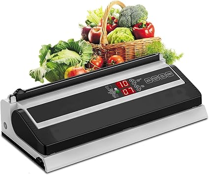 Commercial Vacuum Sealer Machine, One-Touch Automatic Food Preserving Machine, with Air Inflated Function and Cutter, 40cm Seal Bar, Dry & Moist Food Packaging for All Food Saver Bags