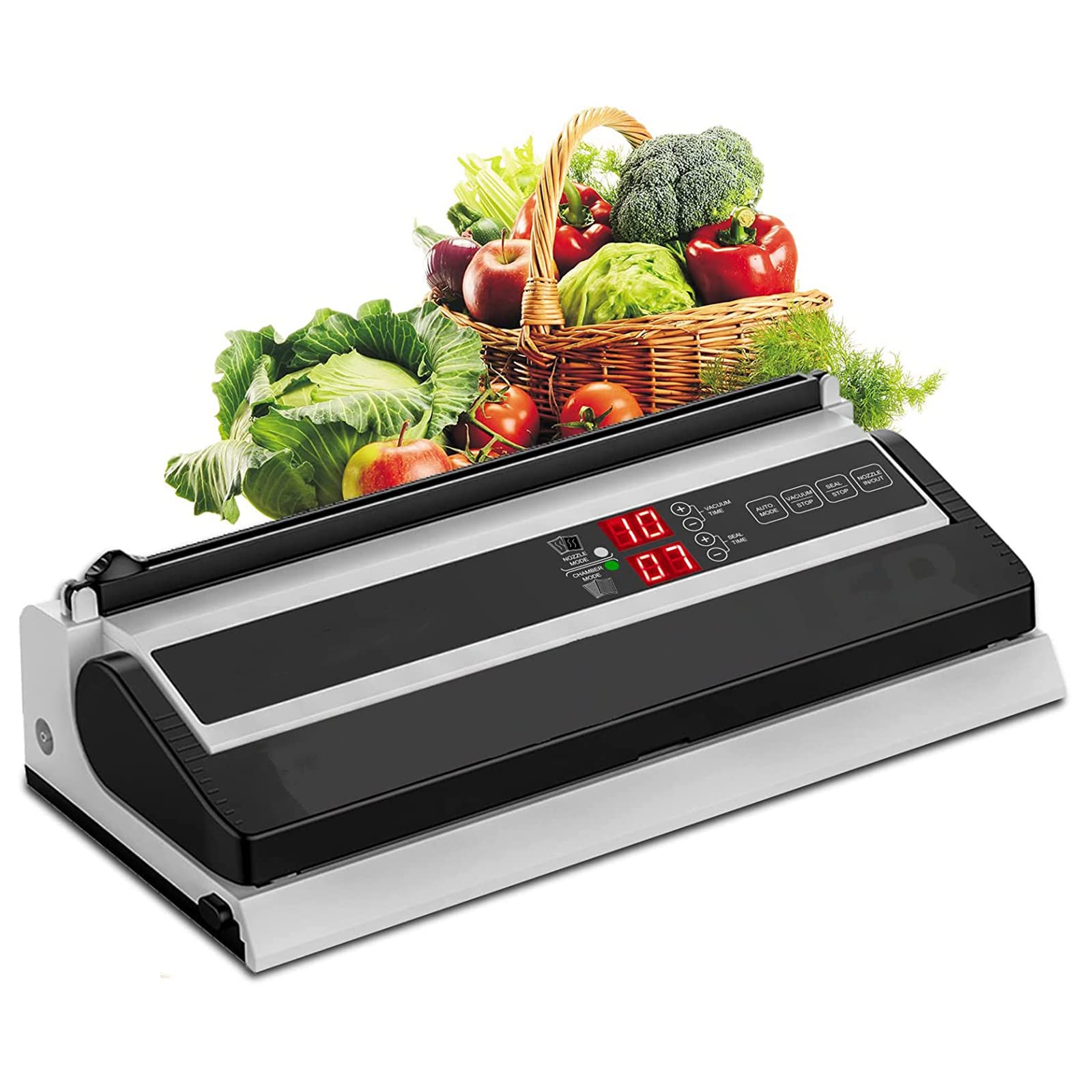 AYCDL Commercial Vacuum Sealer Machine, One-Touch Automatic Food Preserving Machine, with Air Inflated Function and Cutter, 40cm Seal Bar, Dry & Moist Food Packaging for All Fo