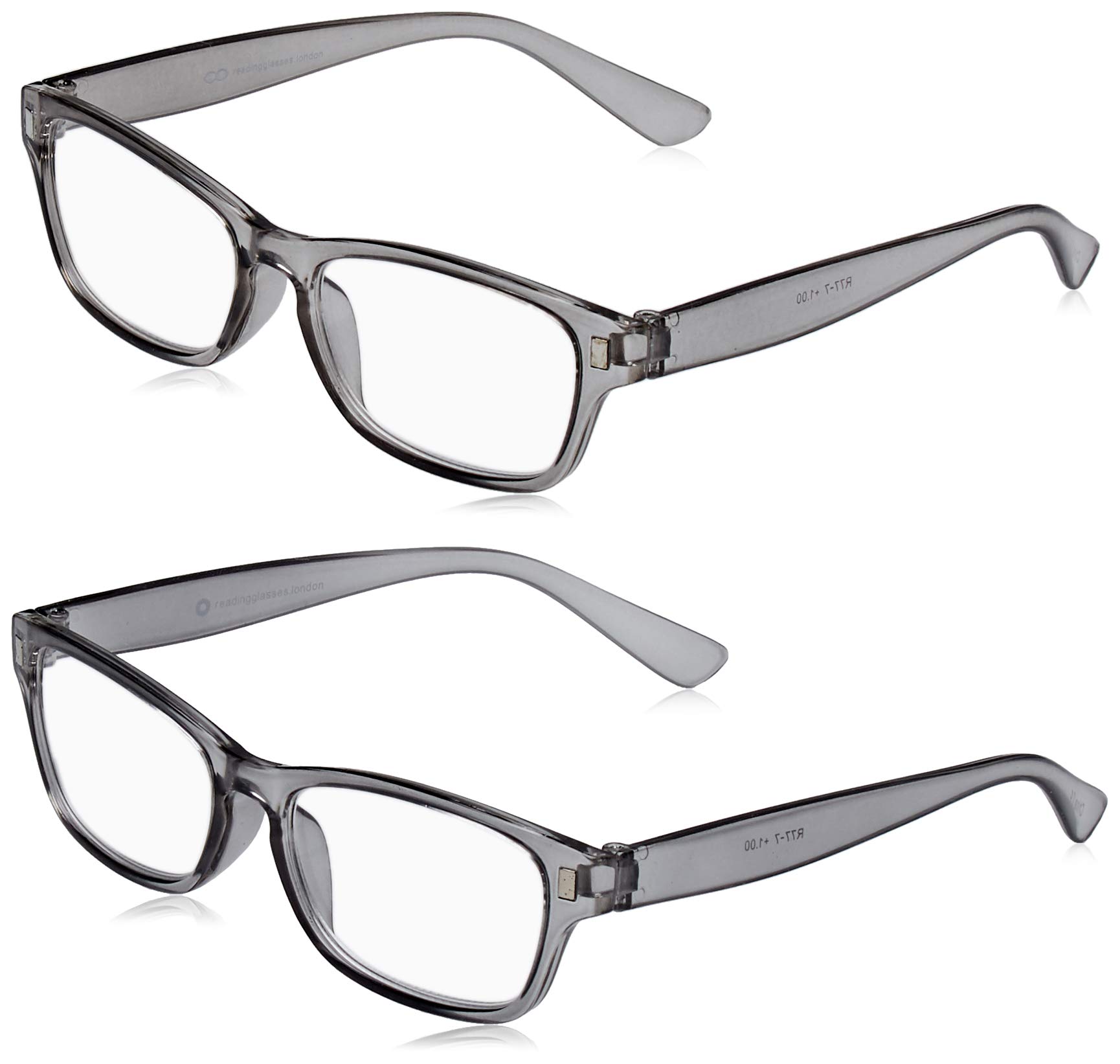 The Reading Glasses Company Grey Readers Value 2 Pack Mens Womens RR77-7 +1.00