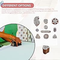 Vista 7 de Sello de madera para impresión en bloque – Sello de henna para borde de sari, textil, arcilla, cerámica, tatuaje – Bloques de impresión de textiles
