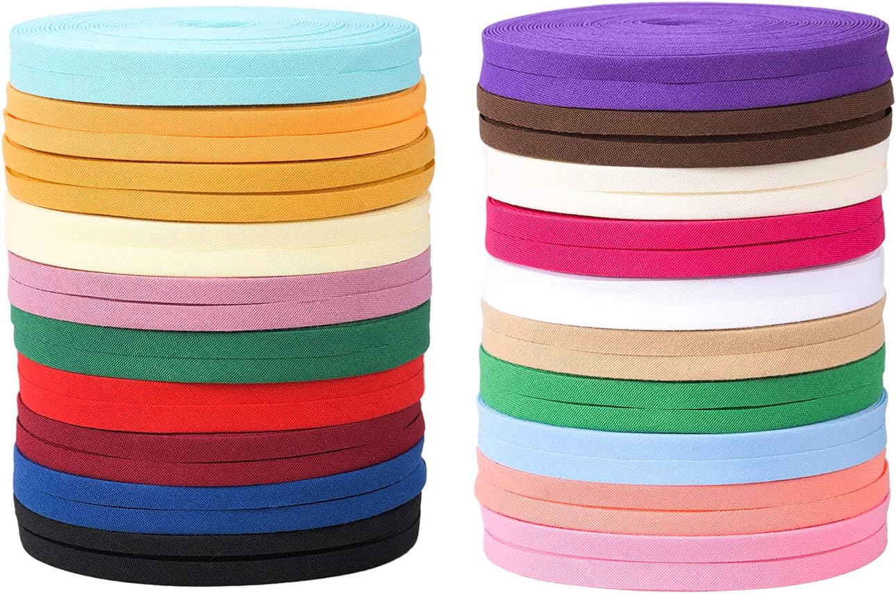 30mm Wide Cotton Gingham Bias Binding Tape 5m & 25m Available White