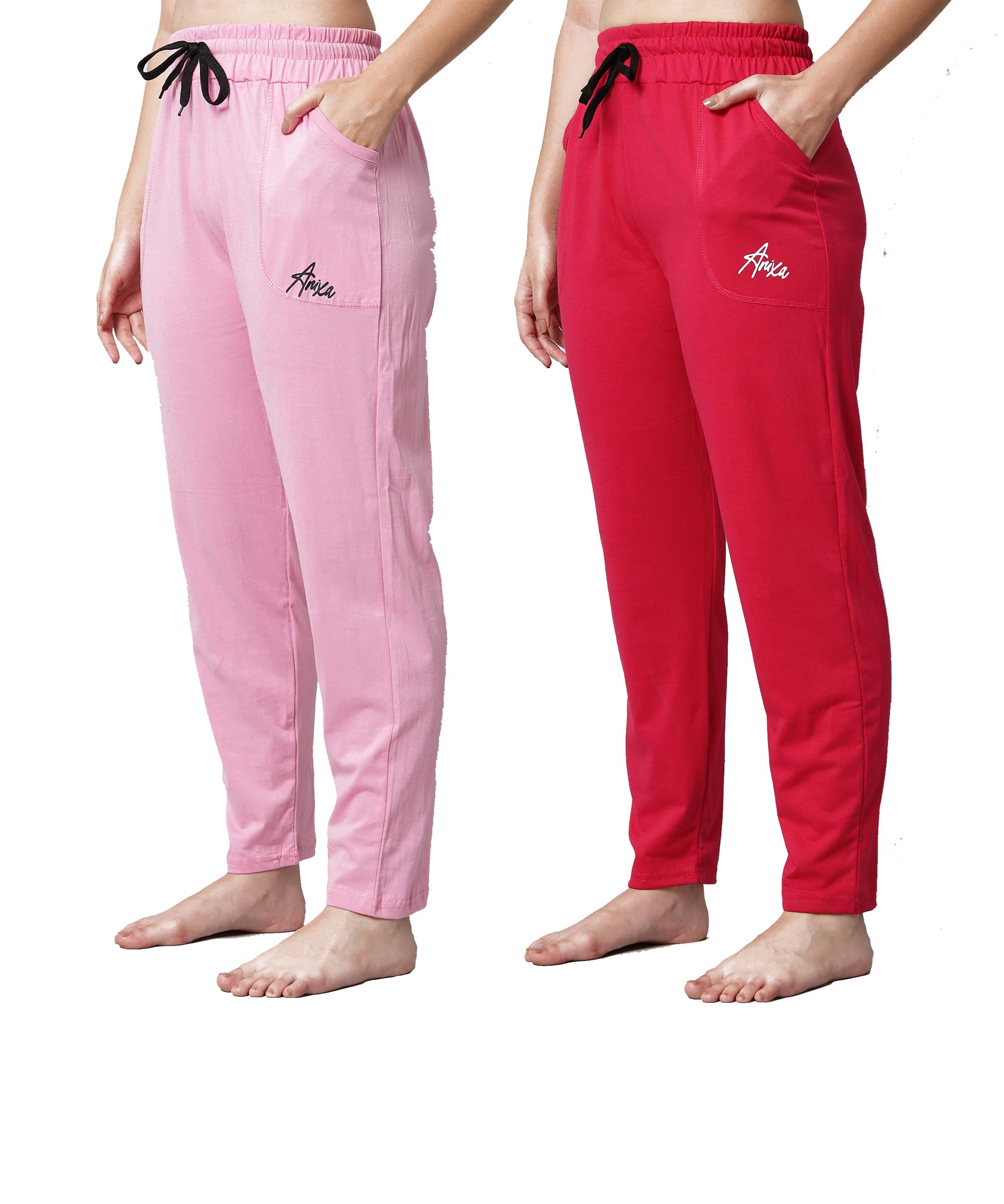 anixa Womens Relaxed Fit Mid Rise Cotton Pyjama - Pack of 2-picture-19