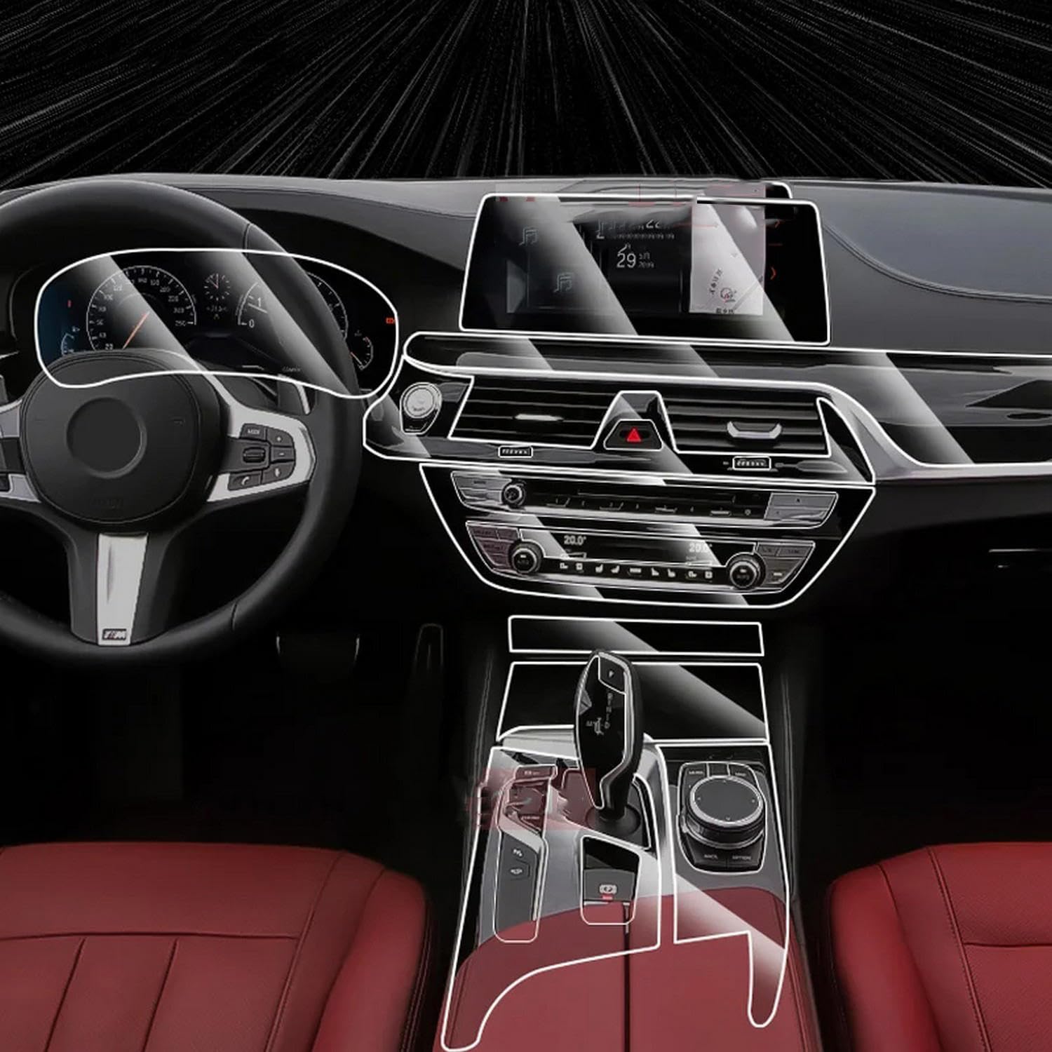 Film protecteur d’écran en TPU haute finition pour l'intérieur haut de gamme des BMW Série 5 G30 G31