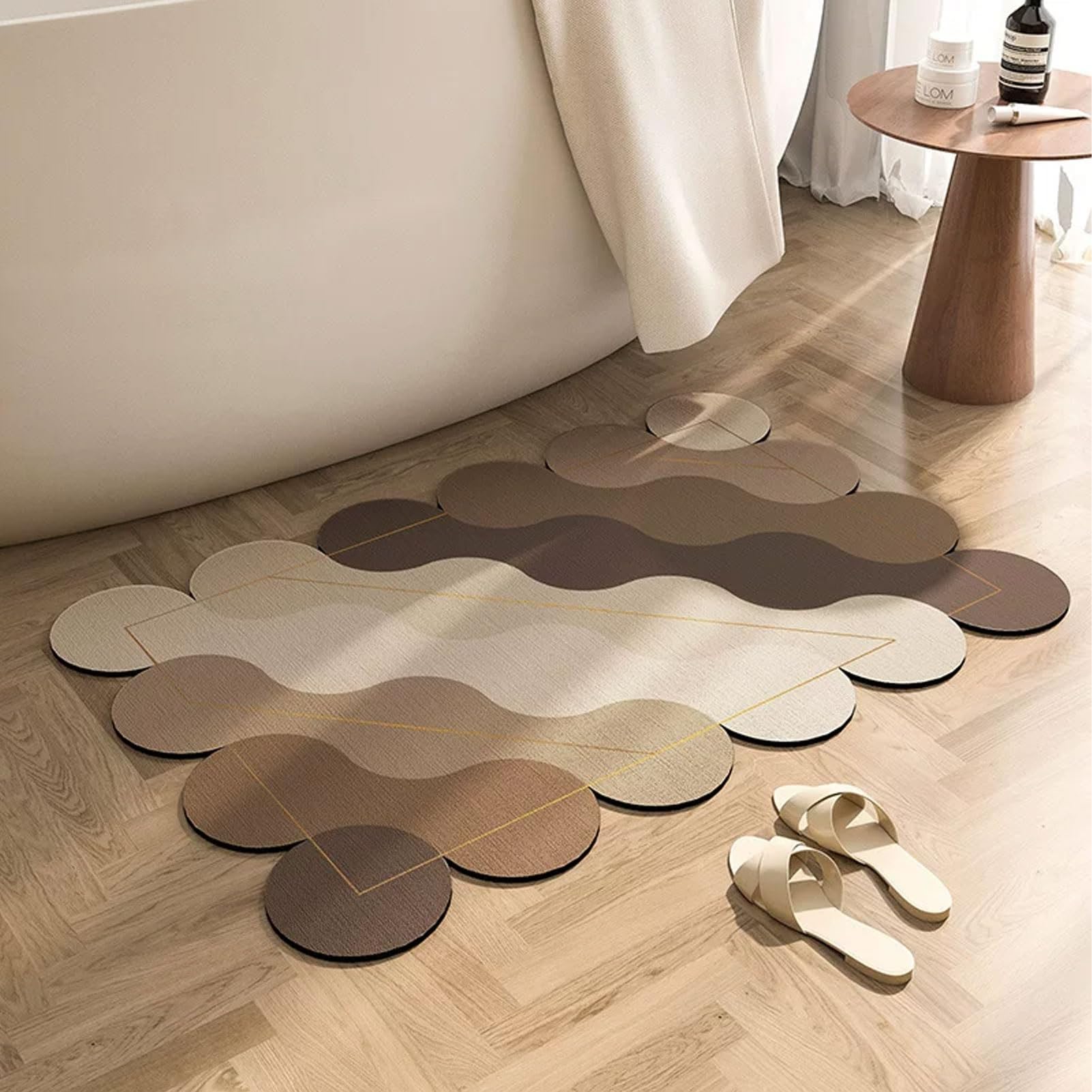 Tappetino Assorbente in diatomee, Morbido e Assorbente, Ideale per Il Bagno, la Cucina, l'ingresso, la Doccia, la Vasca e Il lavandino (40x60 cm).