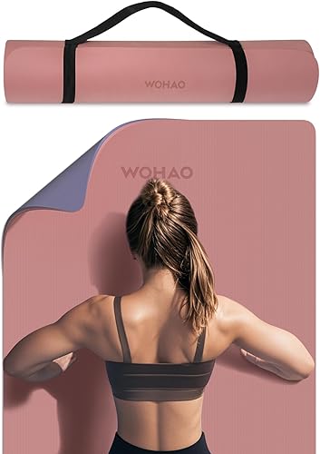 Extra Thick 8mm Yoga Mat, 72"x28" Non Slip Exercise Mat, Reversible 2-Sided Dual Color Premium POE Material, with Carrying Strap for Yoga, Pilates,