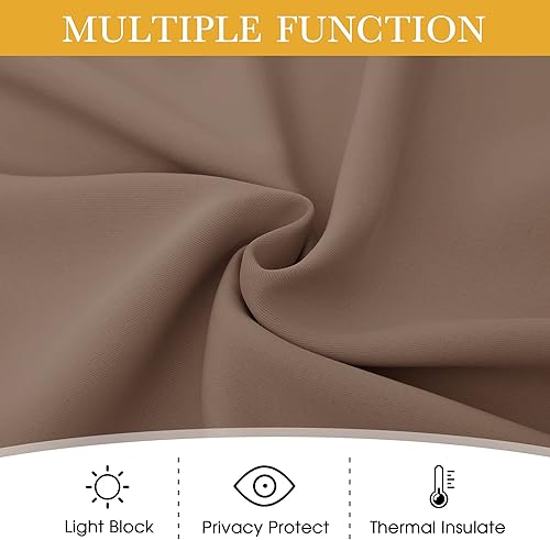 Miniatura 177 de RYB HOME Juego de 2 paneles de cortinas opacas grises de 63 pulgadas de largo, cortinas sólidas resistentes para oscurecer la habitación