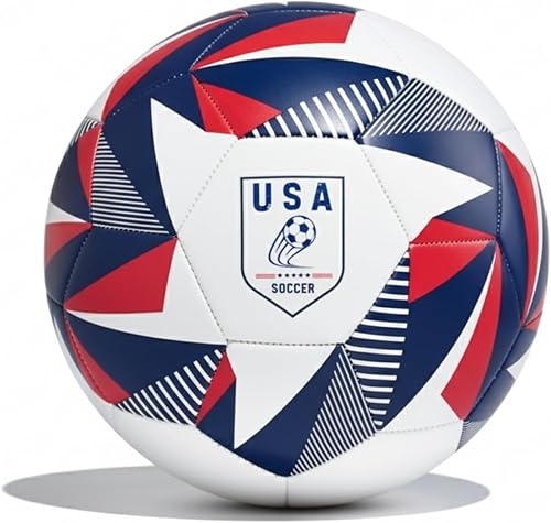 GX USA - Balón de fútbol, talla 5, pelota de entrenamiento y partido, blancorojoazul
