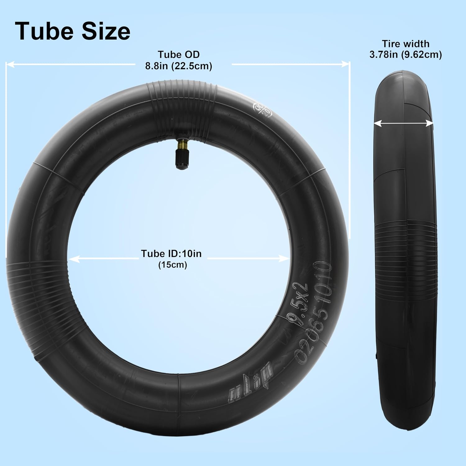 9.5x2.5 Inner Tube 9.5 Inch Heavy-Duty Tube for Niu KQi3 Sport/Pro/Max Electric Scooter Rear Front Wheel Replacement Tube