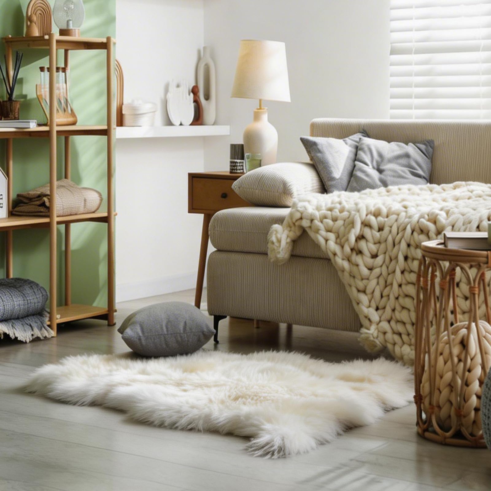 Natürliche Lammfell Langhaarig 70x100 cm, Naturfell schaffell Felle Teppich | Weich Flauschig Deko Fell für oder den Stuhl das Sofa Schlafzimmer Wohnzimmer