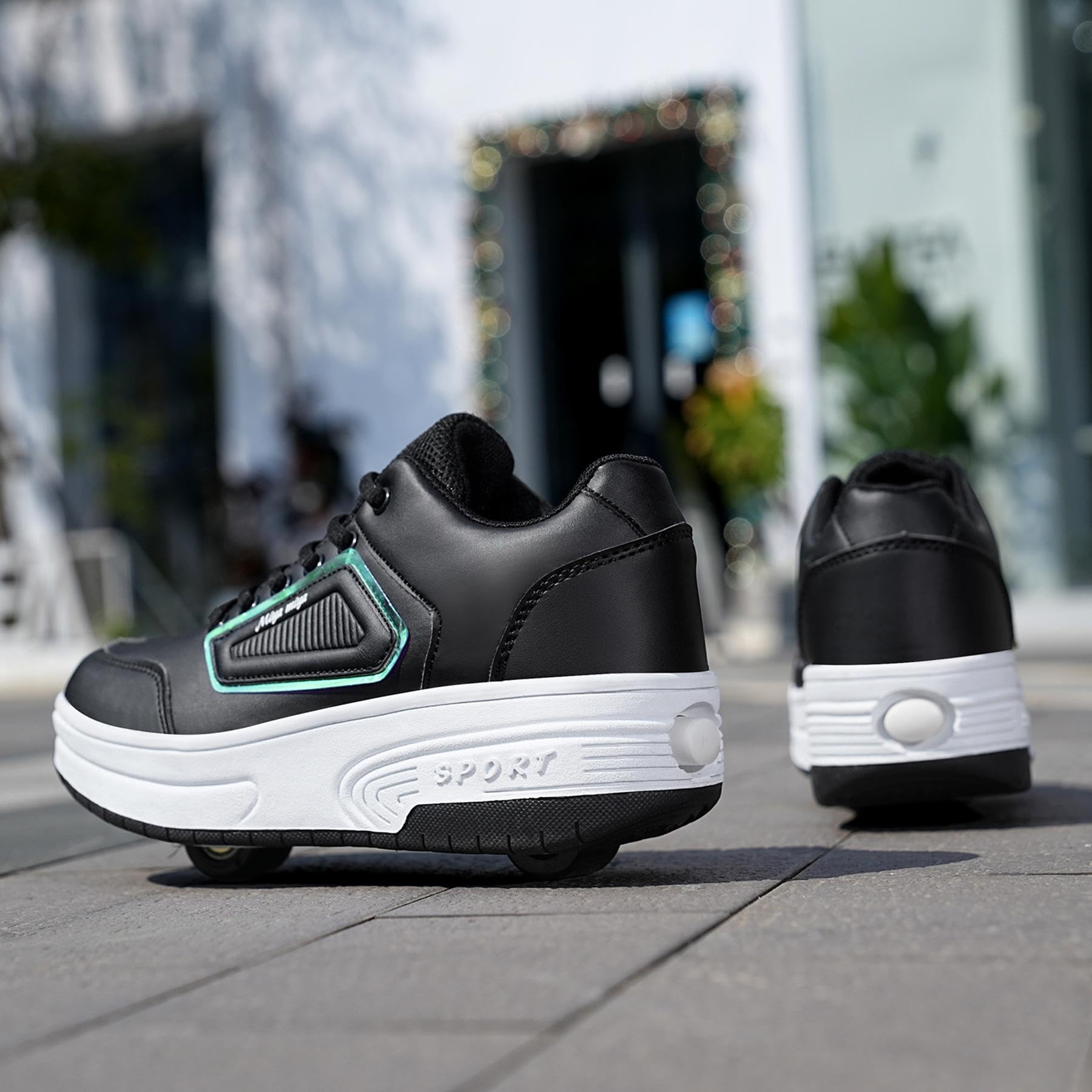 Laufschuhe mit Rollen, einziehbare Skateboard-Schuhe für Kinder Teenager