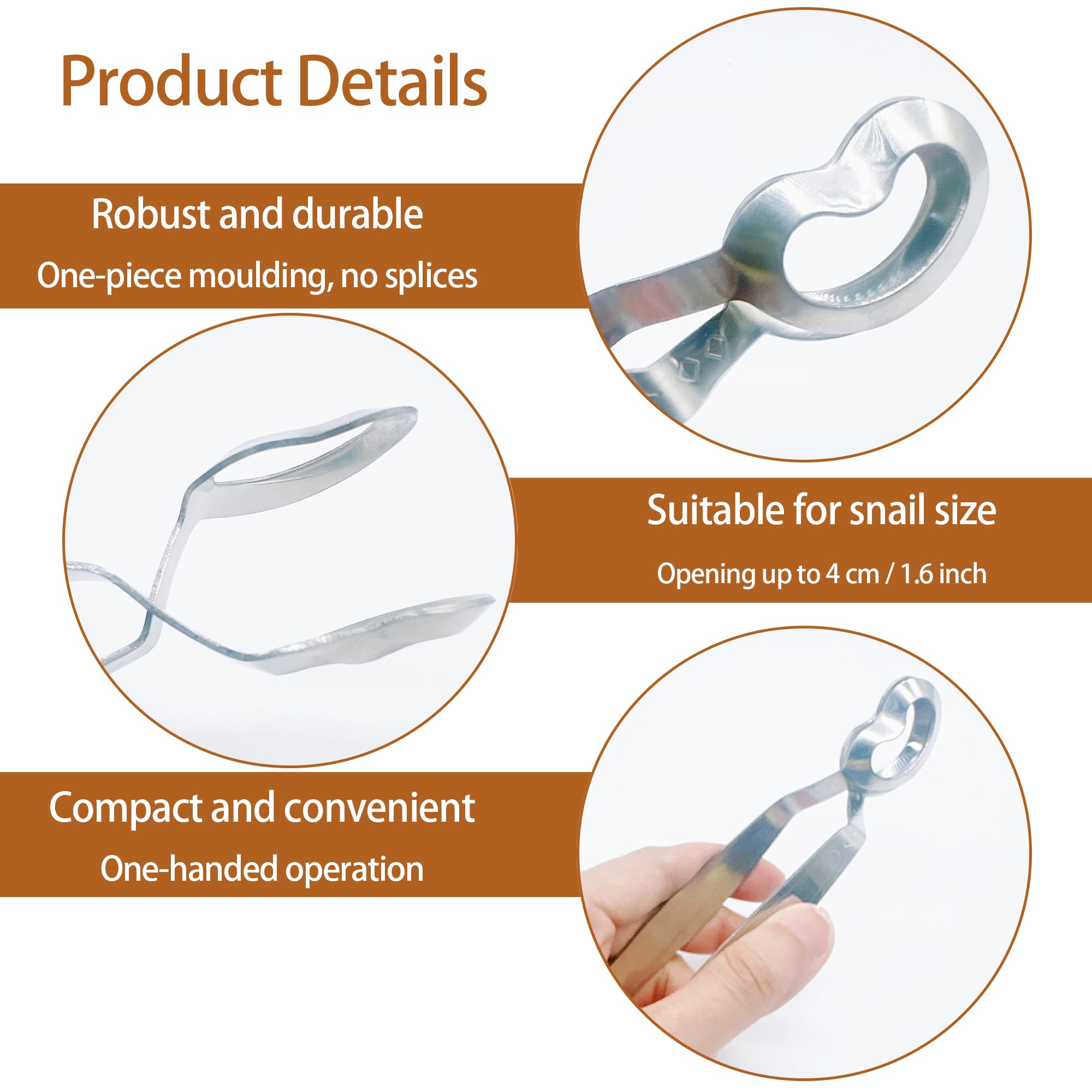 2 pinze per lumache a buffet, pinze da cucina in acciaio inox + 2 pezzi di lumache in acciaio inox forchetta da frutta per snails, ciotole crostacei, posate utensili da cucina (argento)