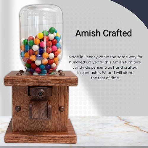 Miniatura 4 de Amish - Dispensador de dulces de madera, recipientes hechos a mano y almacenamiento para gomitas o cacahuetes, máquina de chicles de almacenamiento