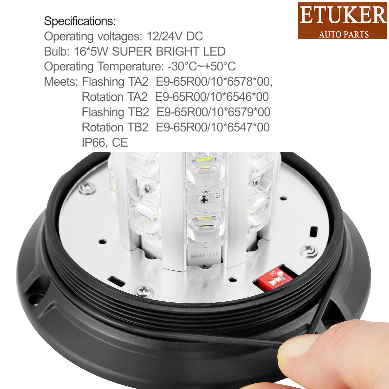 12V 24V Gyrophare Magnétique LED Bleu 4Flashs Lumineux led clignotant Ramp Gyrophare Stroboscopique camion Agricole Voiture