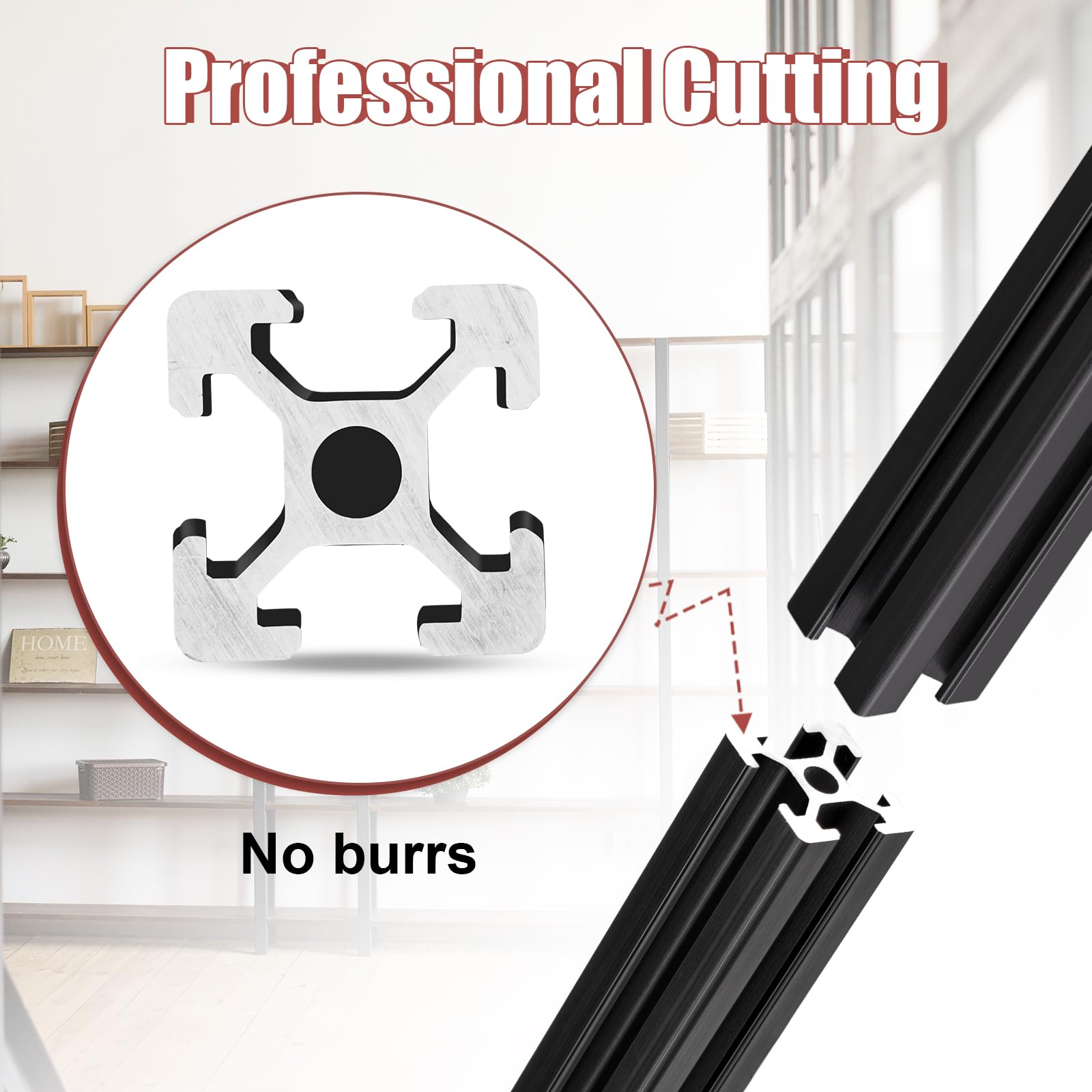 QNK 4PCS 23.6in 600mm 2020 T Slot Aluminum Extrusion Profile (Black) — Amazon image 5