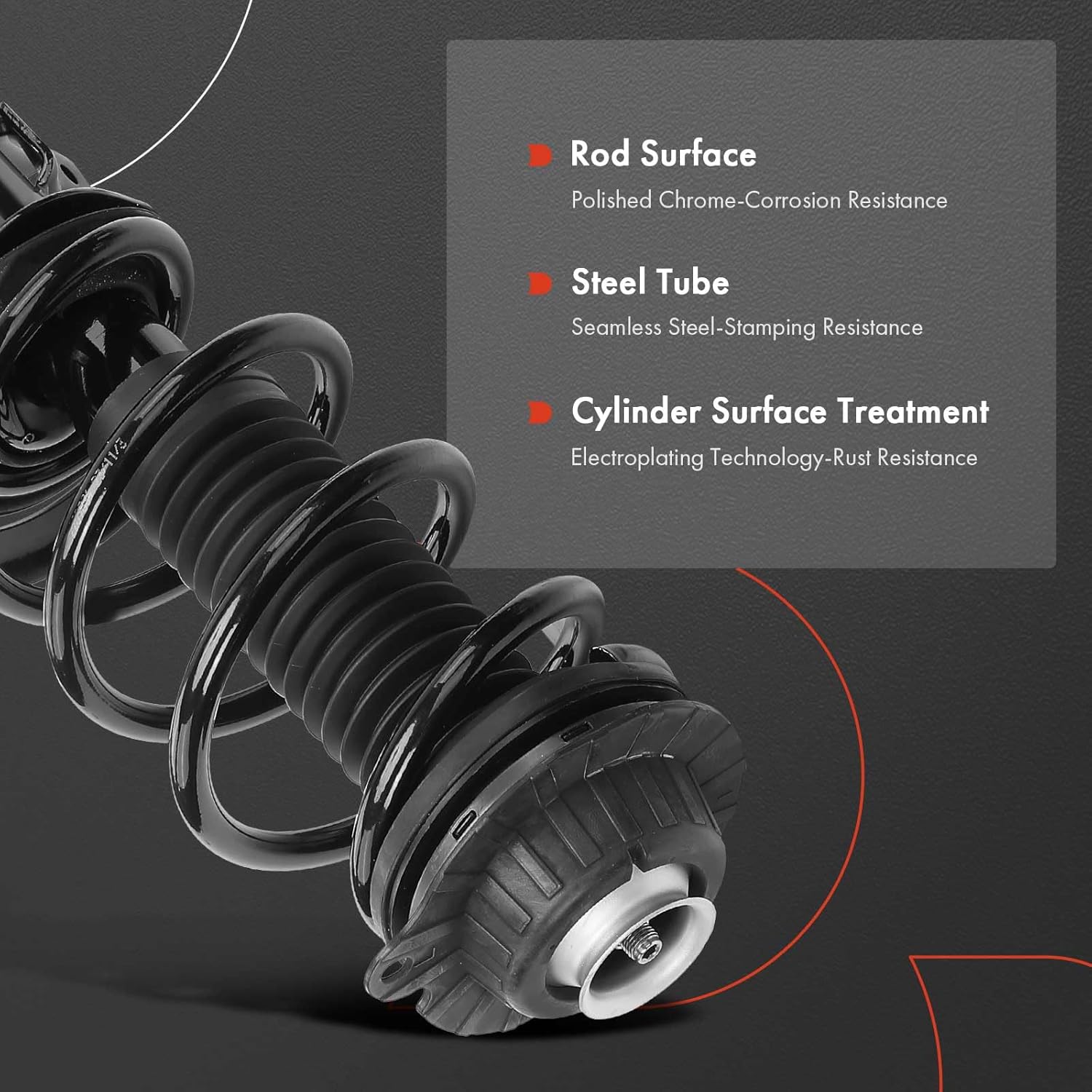 A-Premium Front Struts Compatible with Jeep Cherokee [AWD] 2014-2023, KL Series, w/o Off Road Susp - 2x Replacement Suspension Complete Strut Assembly Shock with Coil Spring