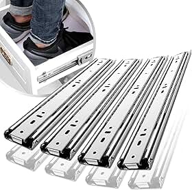8 Corrediça Telescópica H40 35cm 4 PAR 350mm Reforçada Resistente 40KG Trilho Gaveta Móveis Armário Galvanizado Corredica Gavetas Armario 4 Pares