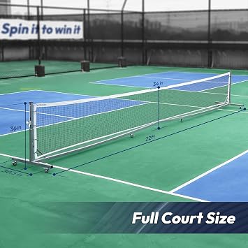 A11N SPORTS Pro Pickleball Net with Wheels, 22 FT Regulation Size
