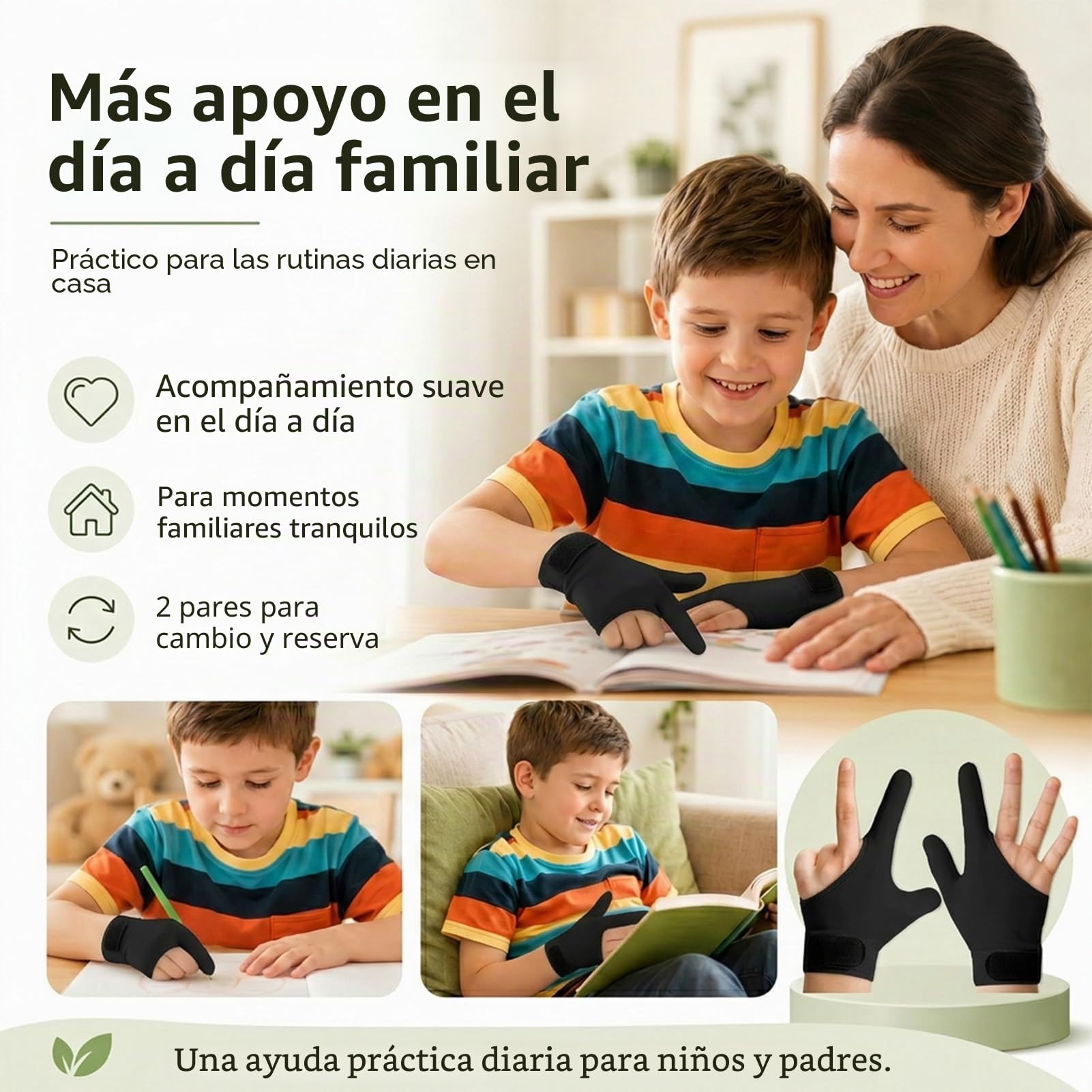 4 unidades de guantes de compresión para niños que dejan de chupar los pulgares para niños de 5 a 13 años. (#5)