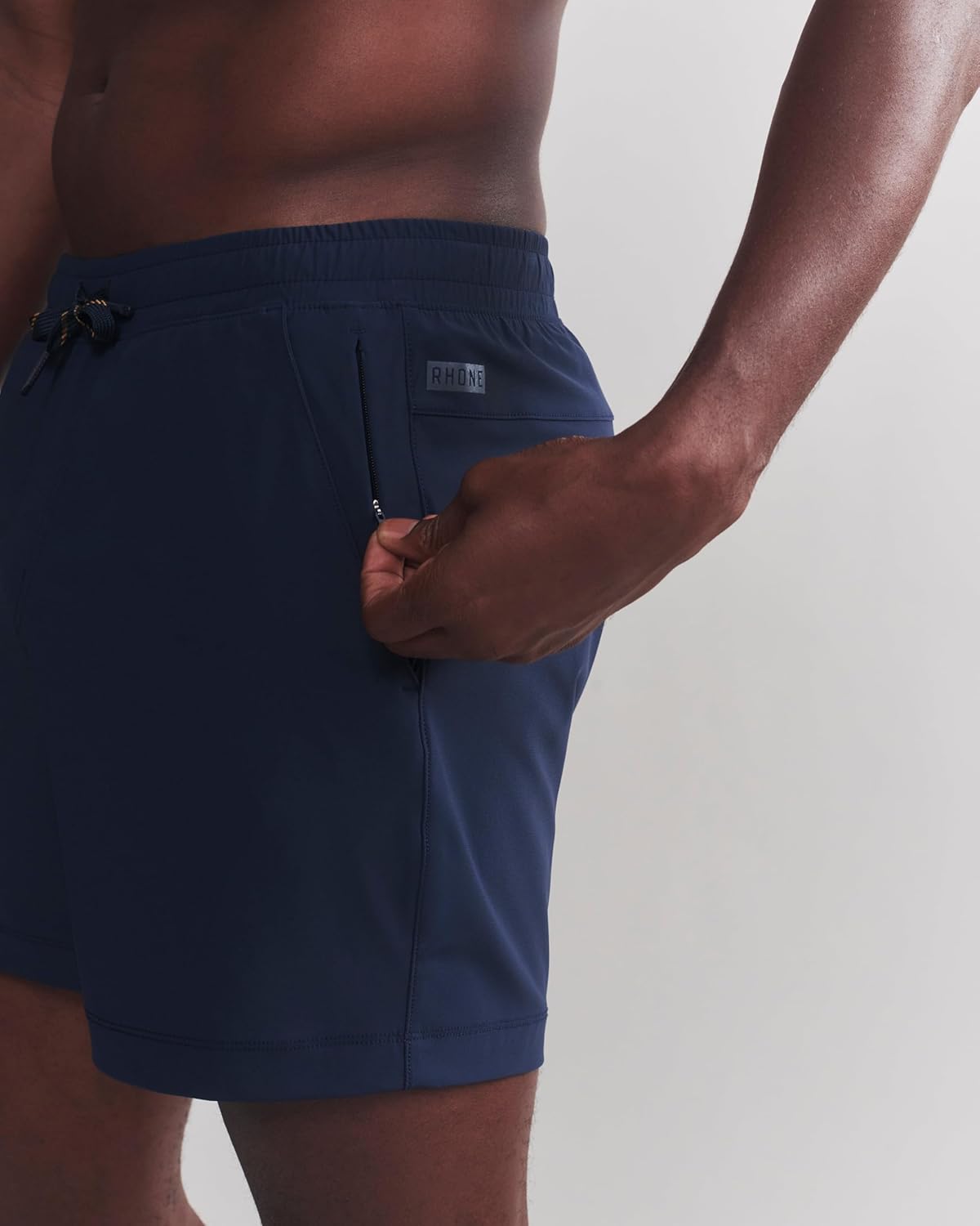 Rhone 5" Pursuit Short - Mens Unlined Workout Short, Lightweight, All-Way Stretch Gym Short with Secure Zipper Pocket (True Navy, Medium) - Image 4
