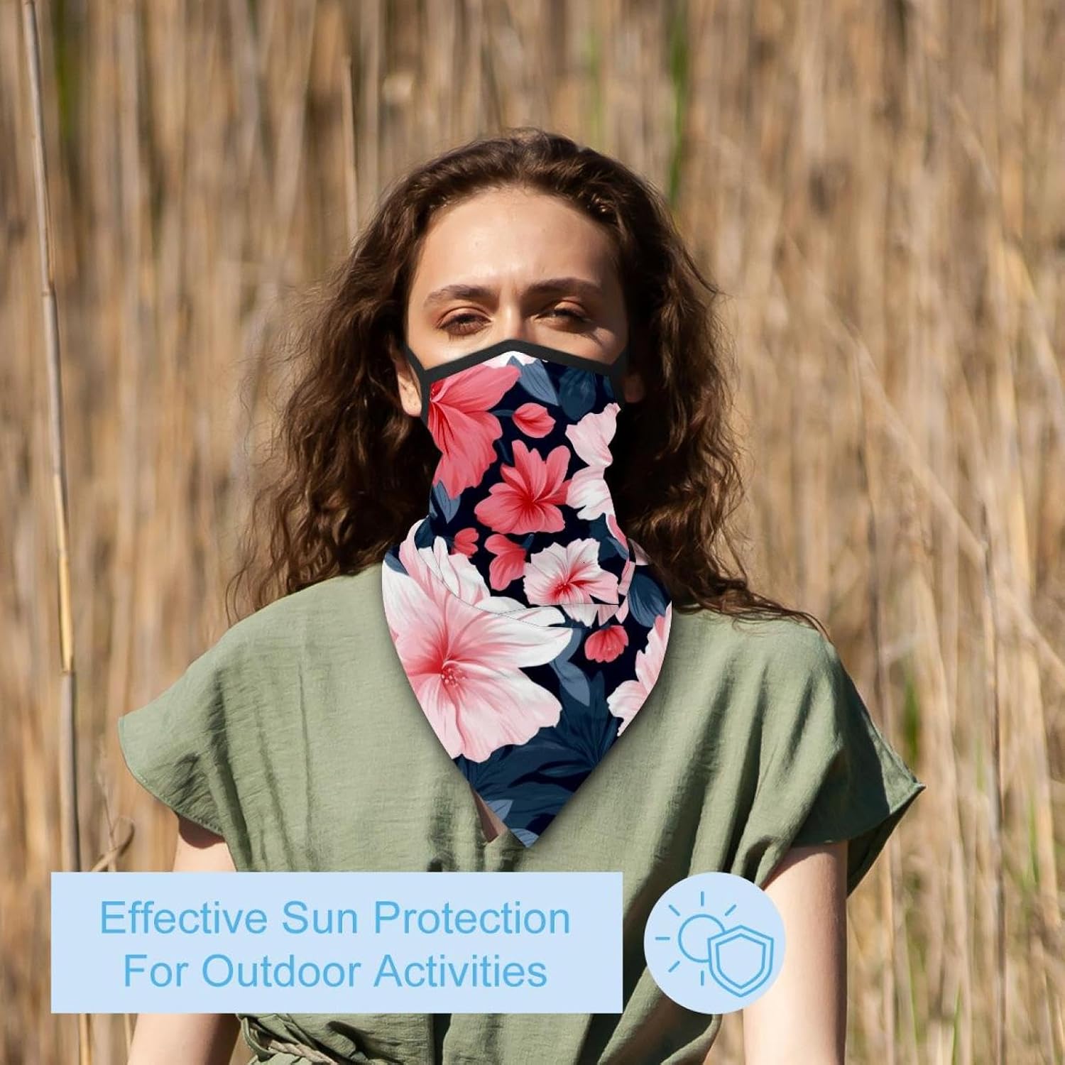 4 Pack Floral Flower Fishing Neck Gaiter - UV Face Mask Sun Protection for Men & Women