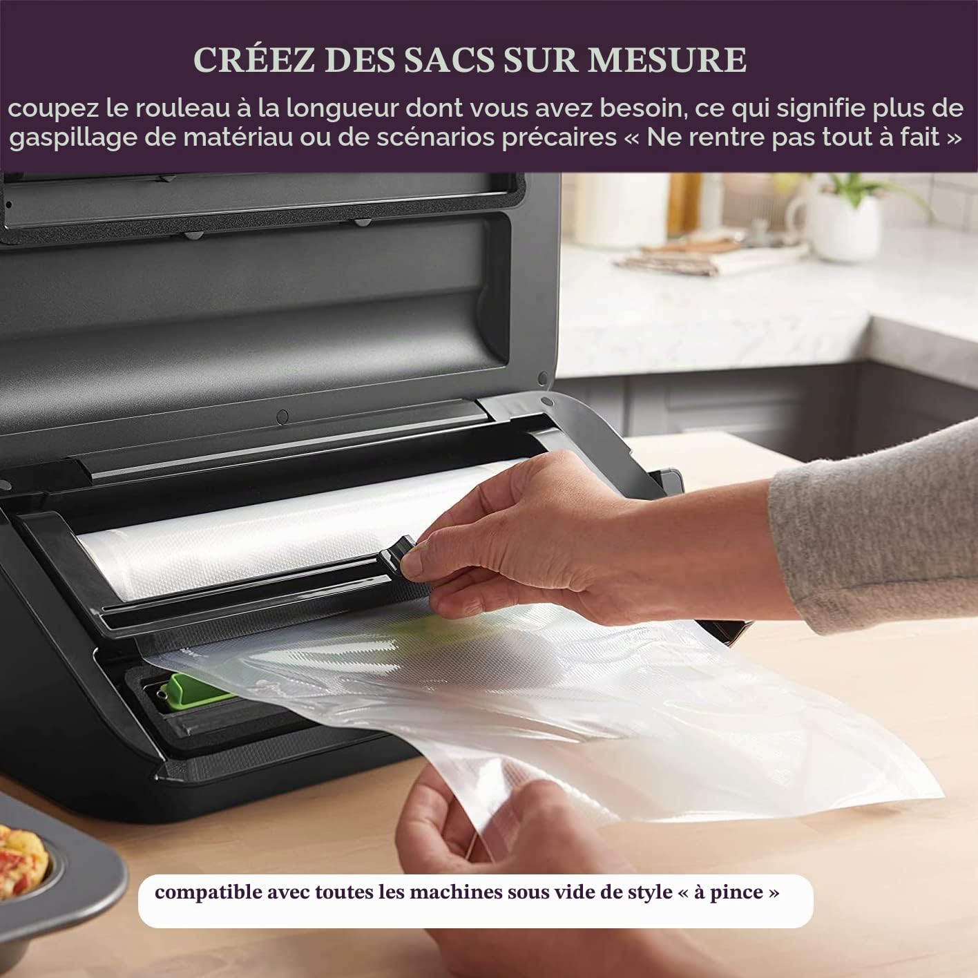 Mesliese Lot de Sacs Sous Vide (3Rouleaux 8"x16' & 3Rouleaux 11"x16')