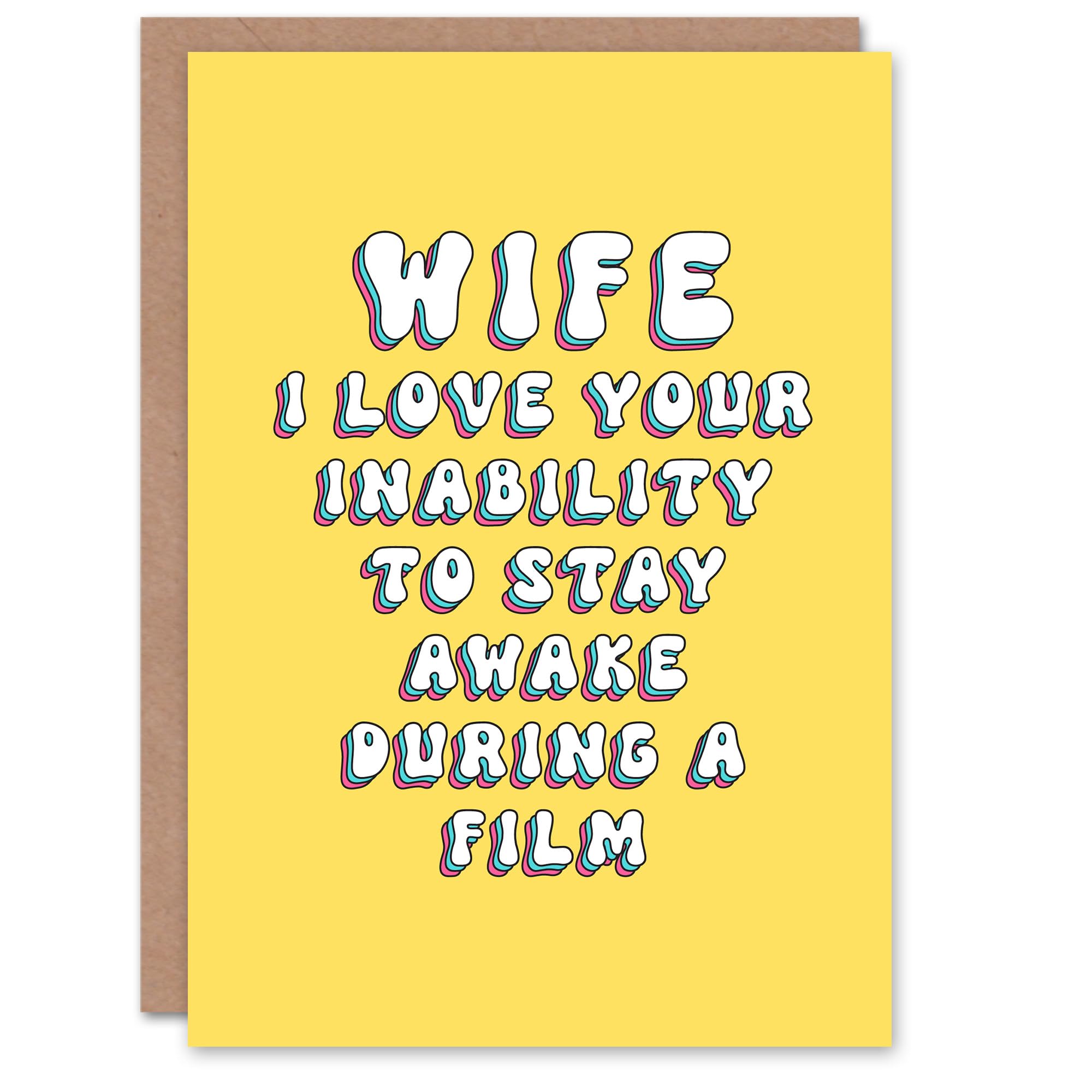 Artery8 Greeting Card Inability To Stay Awake During Films Funny Cheeky For Her Wife Woman Girlfriend Birthday Card
