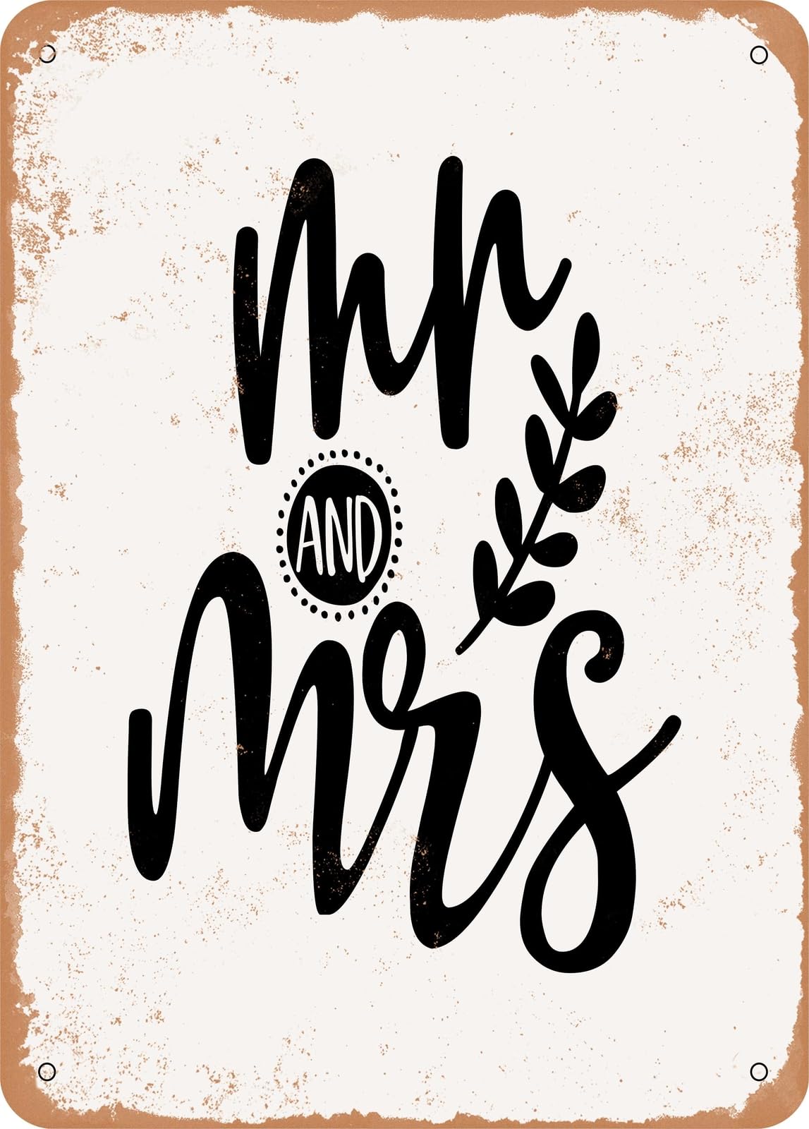 Miaomansenstore Metal Sign - Mr And Mrs - Vintage Look Home Decor