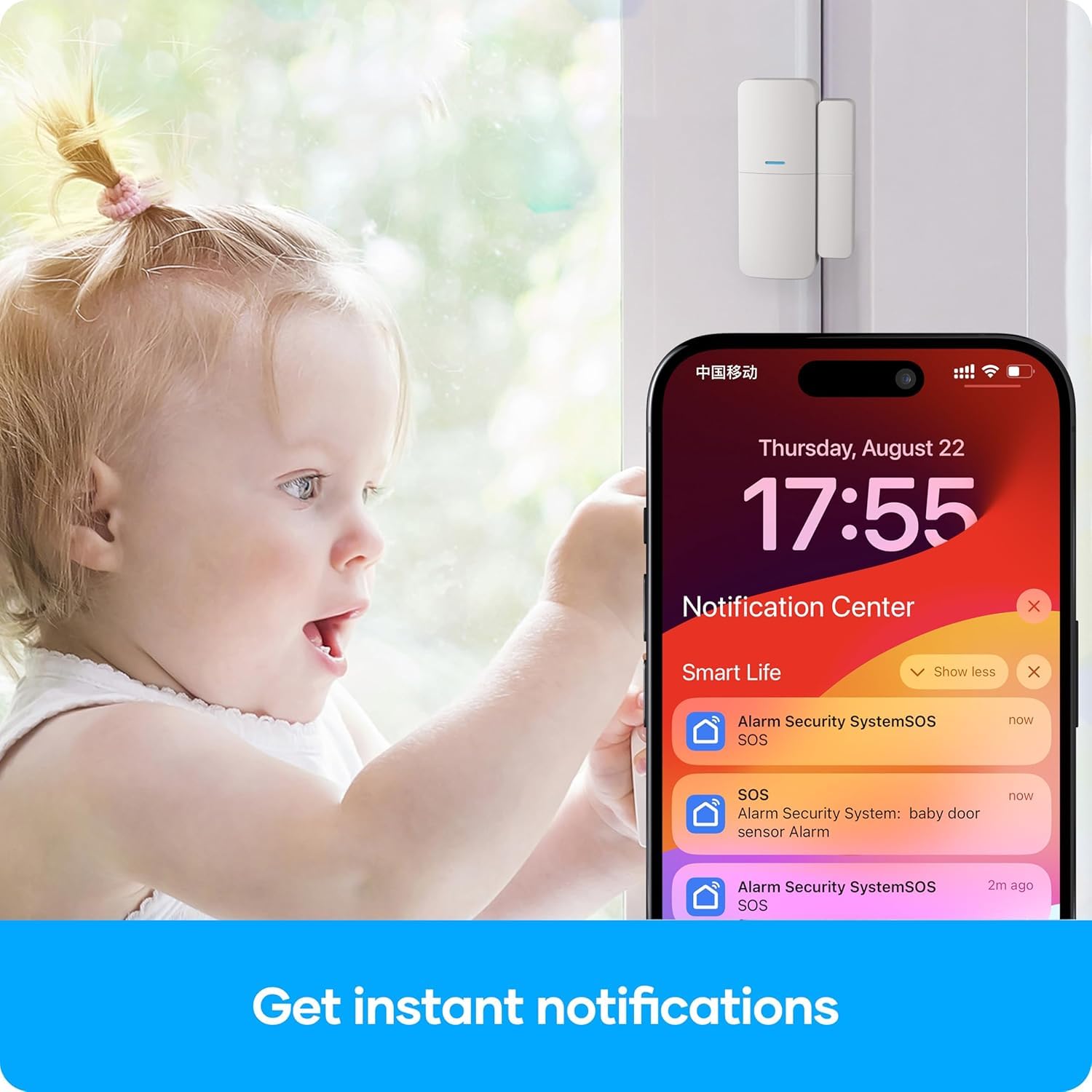 AGSHOME WLAN Alarmanlage Haus 9-teilig mit Kamera, Smart Life App Steuerung, 120dB Sirene, 5 Tür/Fenster Sensoren, 2 Fernbedienungen, Erweiterbares Sicherheitssystem für Wohnung, Garage, Büro