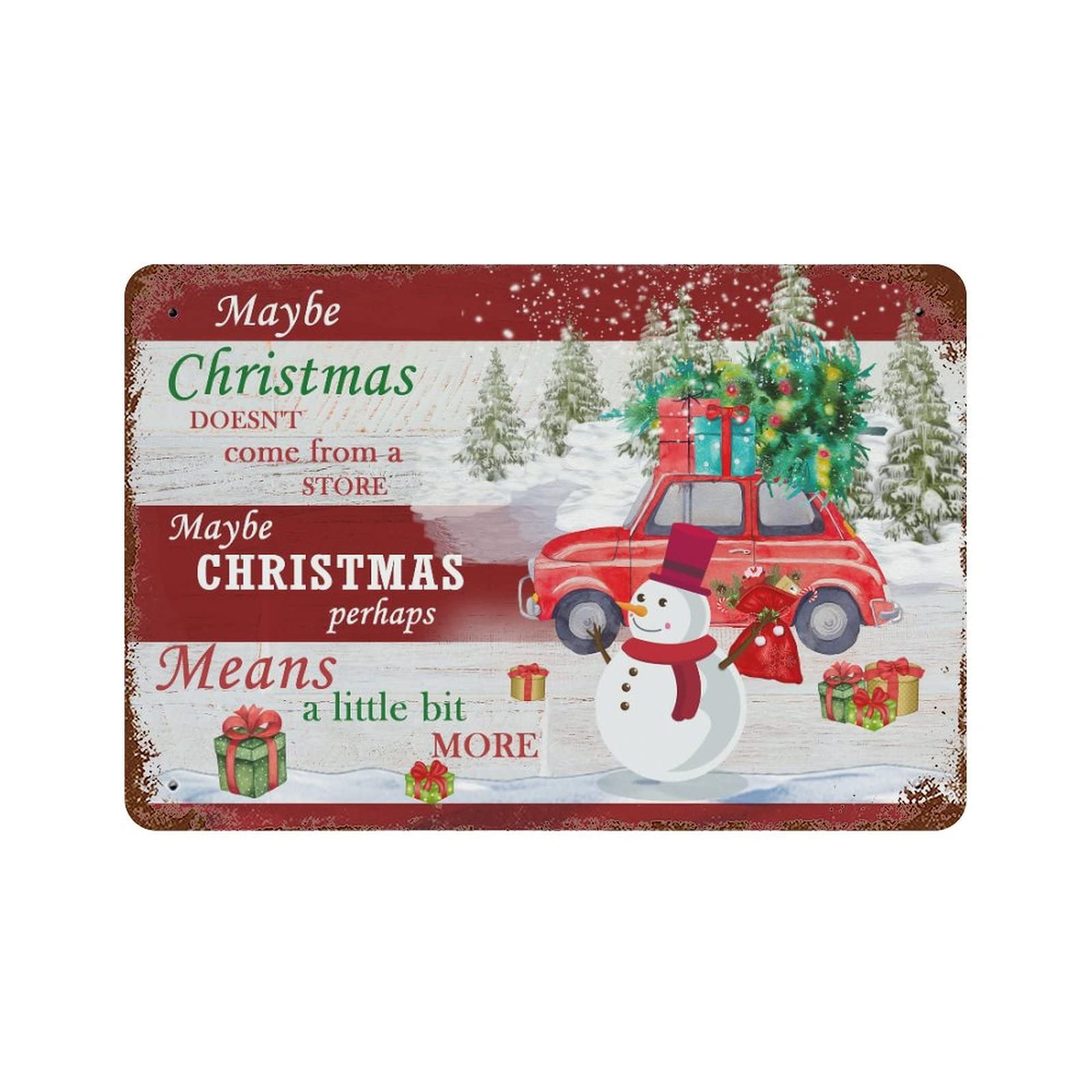Plaque en métal avec message de Noël pour redécouvrir le sens des fêtes en famille ce grand hiver