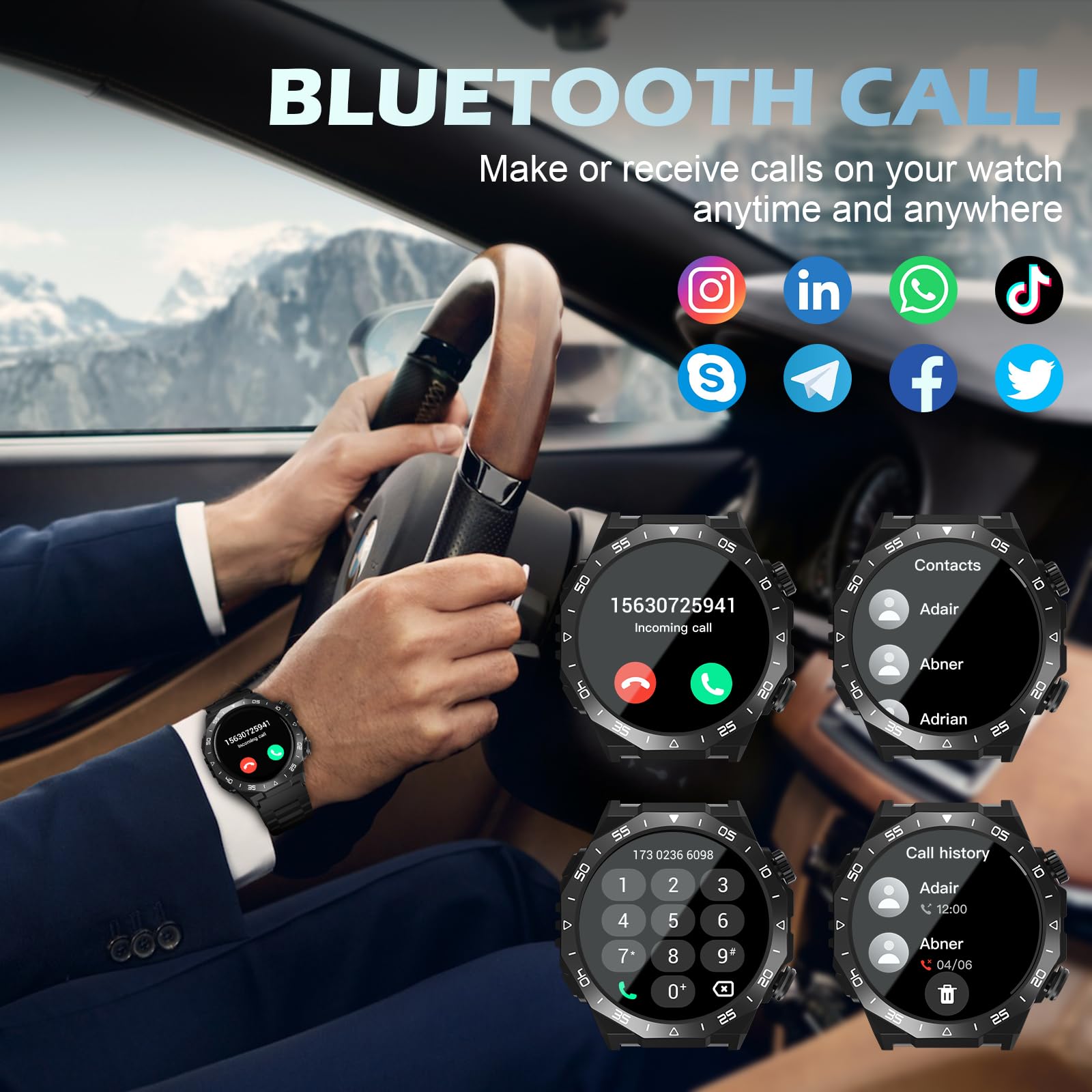 Smartwatch Uomo Donna, 1.39" HD Orologio Smartwatch Uomo con Chiamate, Orologio Intelligente Fitness con 112+Sports, 24H Cardiofrequenzimetro/Sonno, IP68 Impermeabile Smart Watch per Android iOS,Nero