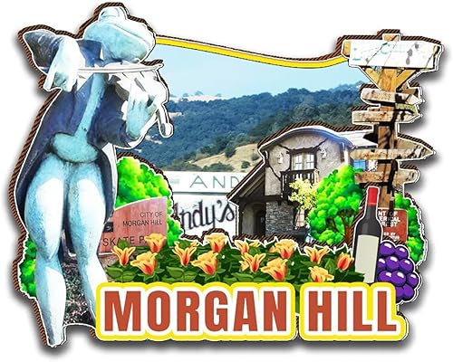 Morgan Hill - Imán de madera para nevera, diseño 3D, para viajes, coleccionables, recuerdos, decoración hecha a mano, 2