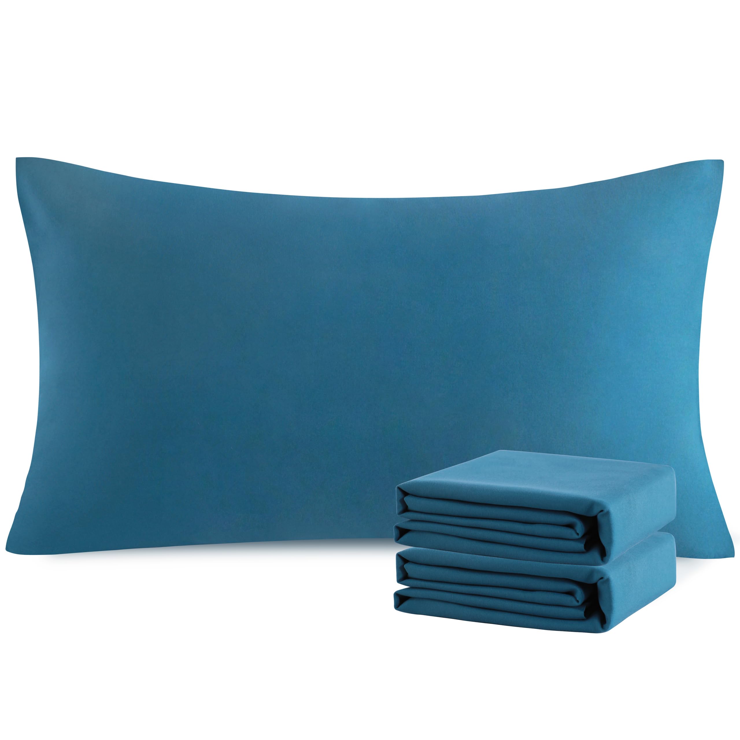 NTBAY Microfiber King Pillowcases, 2 Pack, 20 x 40, Teal Blue