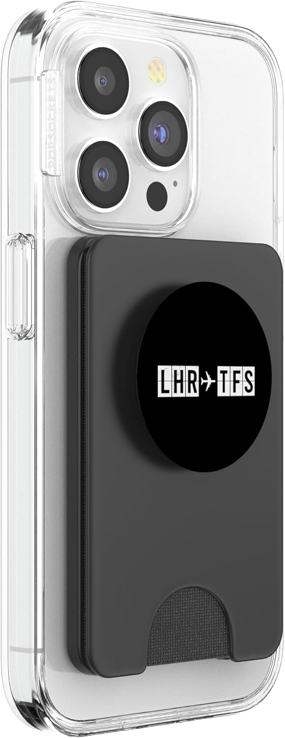 LHR TFS Flight Route London to Tenerife Air Codes PopSockets PopWallet for MagSafe