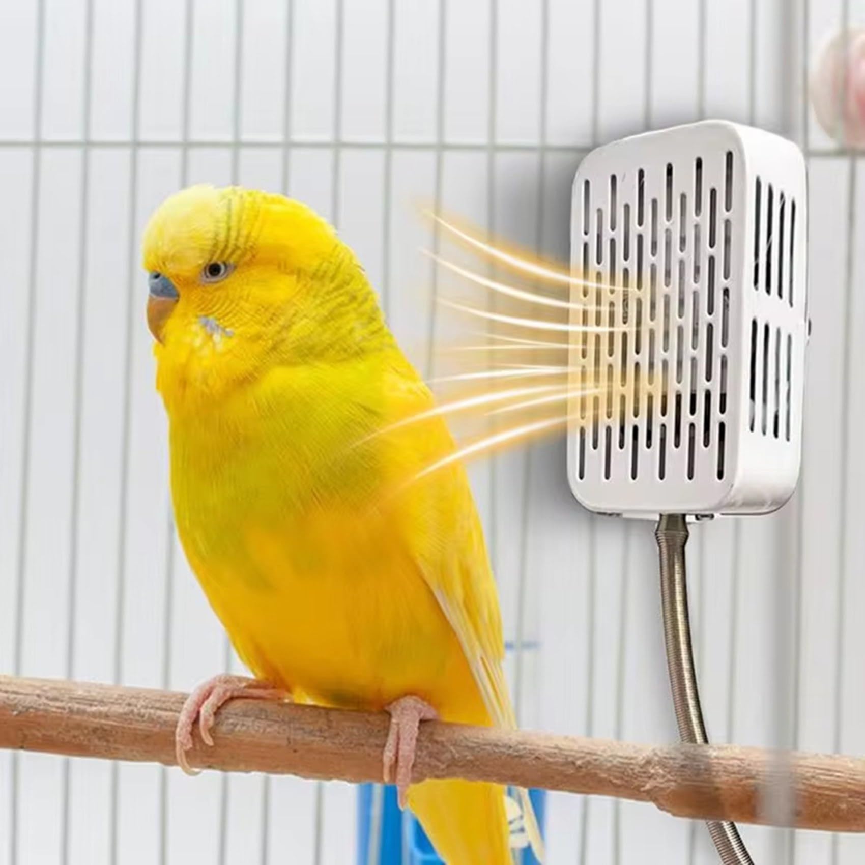 2 x Vogelkäfig-Heizung, simulierte natürliche Umgebung, Wärmelampe, Anti-Bisswärmer, Licht für Papageien, Papageien
