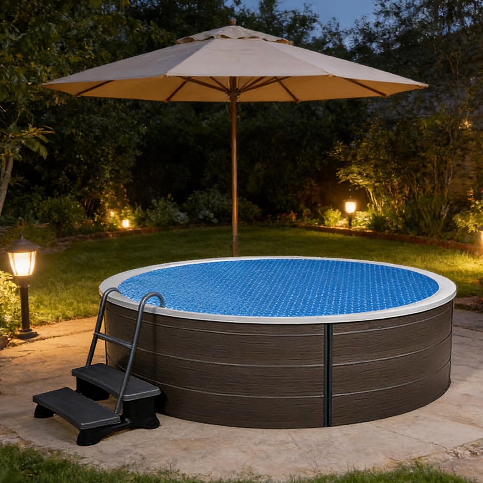 Sonnenbetriebene Poolabdeckung, kreisförmige Wärmespeicherung, Isolierungsschild im Boden, energiesparend, Schutz für Wasserheizung, Schwimmzubehör